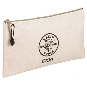 Klein Tools Canvas Zipper Bag 7 Inches X 12.5 Inches #5139 - Picture 1 of 3