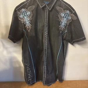 Roar Signature Embroidered Button Up Shirt Mens XL  Long Sleeve Stretch - Picture 1 of 5