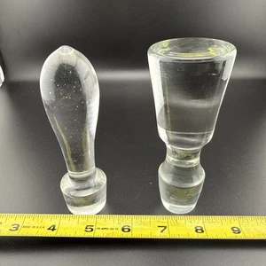 2 Vintage Clear decanter Top and/or bottle stoppers  glass or Crystal - Picture 1 of 4
