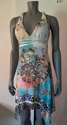 Vestido Halter Cristina Love Talla L Estrás Artístico Y2K Foto 1 de 4