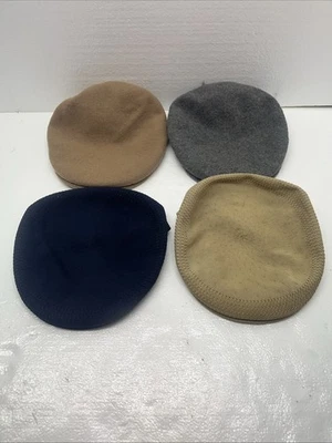 Lote De 4 Gorra Plana Kangol De Colección Azul Gris Caqui Marrón 504 Tropical 504 Lana Foto 1 de 4