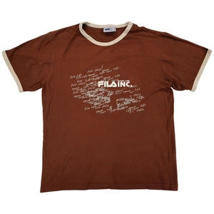 Fila Mens T-Shirt Size M Brown Short Sleeve Crew Neck Cotton - Picture 1 of 8