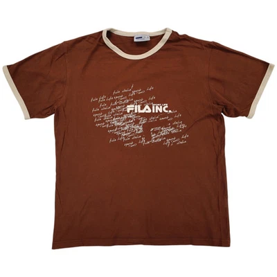 Fila Mens T-Shirt Size M Brown Short Sleeve Crew Neck Cotton - Image 1 of 4