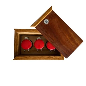 Caja de almacenamiento de madera artesanal con frascos - Imagen 1 de 9
