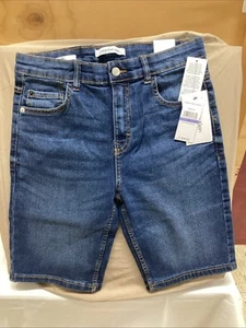 Calvin Klein Girls Blue Stretch Denim Jean Shorts Size 18 Slim - Picture 1 of 8