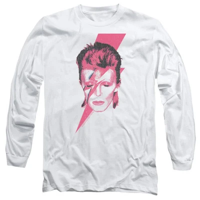 David Bowie Aladdin Sane Mens Long Sleeve Shirt White Officially Licensed - Image 1 of 2