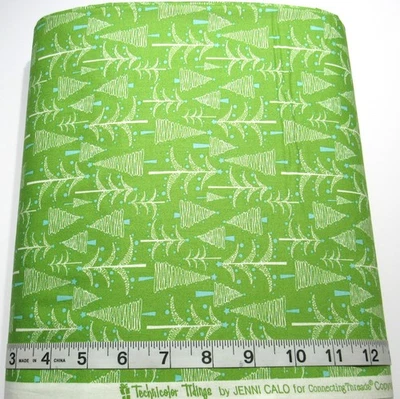 Technicolor Tidings Jenni Calo BTY Connecting Threads Holiday Tree Cotton Fabric - Image 1 of 3