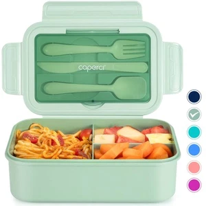 Classic Bento Box Adult Lunch Box for Older Kids - Leakpoof 47 oz 3-Compartme... - Picture 1 of 7