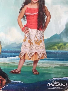 Disney Moana Kostüm Größe M (7-8) Alter 7+ Pretend Play Cruise oder Park Wear NEU - Bild 1 von 12