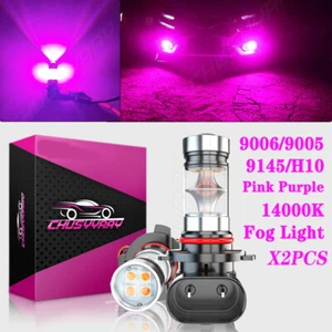 For GMC Sierra 1500 3500 2003-2006 2X 9145 14000K Purple LED Fog Lights Bulbs - Picture 1 of 12