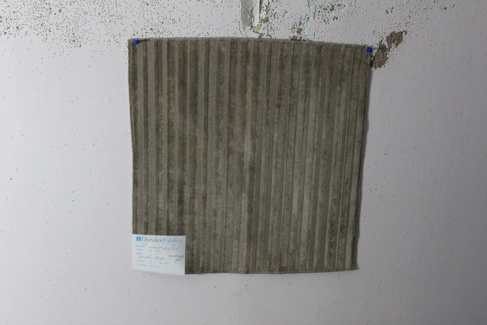 Duralee, Overture Stripe, Woven Velvet Stripe, 17" W X 17.50" L, Color Toffee - Image 1 of 1