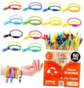 60 Party Favors for Kids, Friendship Zipper 60 Pack - Original 7 1/2 Inch - Picture 1 of 7