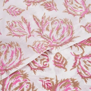 5 Yard Hand Block Print Handmade Cotton Indian Natural Flower Print Fabric Multi - Picture 1 of 7
