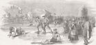 KANADA. Snow-Shoe Hurdle-Race, Montreal 1853 stary antyczny obraz z nadrukiem vintage