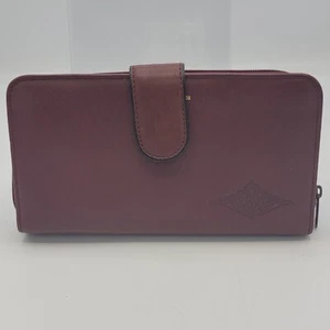Portafoglio donna Buxton Velvet Touch ensemble pochette pelle bordeaux organizer - Foto 1 di 11