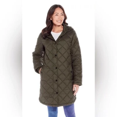 Weatherproof Women's Quilted Puffer Jacket Olive , XL - Image 1 of 4