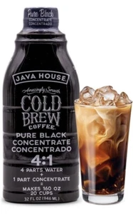 Java House Cold Brew Coffee, Concentrado Líquido Colombiano 4:1 Negro Puro, 32 Oz. - Imagen 1 de 4
