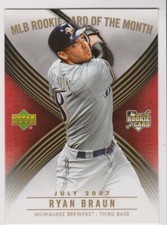 2007 Upper Deck #ROM-4 Ryan Braun rookie card, Milwaukee Brewers star