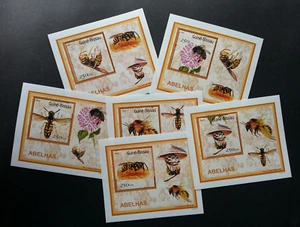 *FREE SHIP Guinea Bissau Honey Bees 2010 Insect Flower (miniature sheet) MNH - Picture 1 of 5