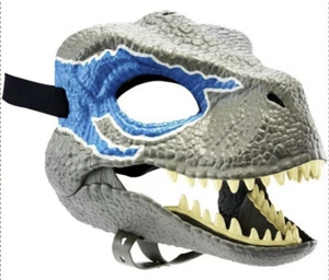 Jurassic World Velociraptor Dinosaurio Azul Parque Jurásico Máscara Campamento Cretácico - Imagen 1 de 8