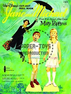 REIMPRESIÓN DE COLECCIÓN - 1964 - MUÑECAS DE PAPEL MARY POPPINS CON JANE Y MICHAEL - Imagen 1 de 11