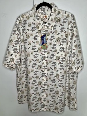 MANGO OKINAWA JAPÓN Nueva Camisa Hawaiana Hecha a Mano Para Hombre 3X 2X 4X Dragón Koi Algodón Foto 1 de 4