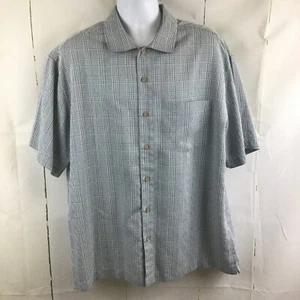 Batik Bay Men’s Dark Teal & White Plaid Short Sleeve Button Front Shirt Sz. XL - Picture 1 of 11