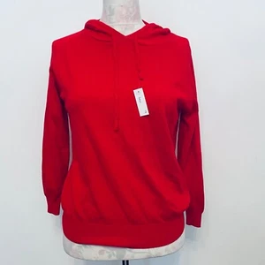Petite Red Knitted Hoodie/Lounge/Base Wear with 3/4 Sleeves - Picture 1 of 3
