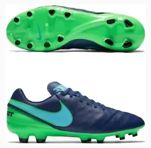 NIKE TIEMPO GENIO II LEATHER AG PRO FOOTBALL BOOTS UK SIZE 11 EU 46 844399-443 - Picture 1 of 7