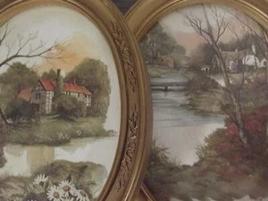 2 Vintage OVALE BILDERRAHMEN WIE ABGEBILDET / 9"X11" INNENAUSSTATTUNG WOHN & BÜRO DEKOR - Bild 1 von 6