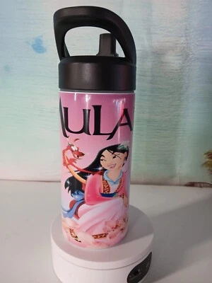 Sip in style with this charming pink Mulan & Mushu water bottle — the perfect mi - Image 1 of 4