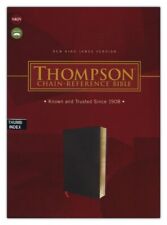 NKJV Thompson Chain-Reference Bible, Bonded Leather, Black, Red Letter, Thumb In