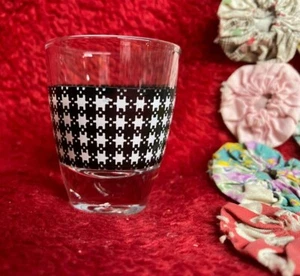 Mini Black & White Puzzle Piece Design Shot Glass - Picture 1 of 2