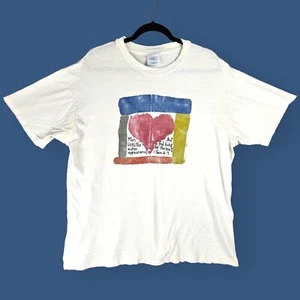 Vintage XL Herz Grafik T-Shirt Einzelnaht 1 Samuel 16:7 religiös Zitat - Bild 1 von 16
