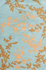 Hand-Tufted Multicolor Leaf ABM Rugs Collection Soft Wool Trending Design - Picture 1 of 8