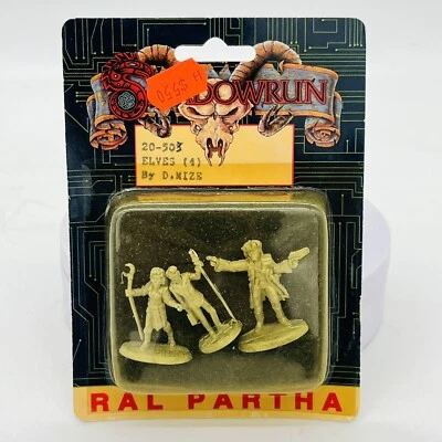 Ral Partha Shadowrun 20-503 Elfos (4) Paquete Miniatura 1991 D&D Dungeons & Dragons Foto 1 de 4