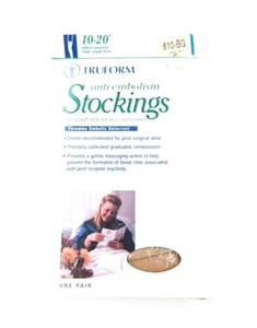 Truform Anti-Embolism Stockings Thigh High 10-20 mmHg S Beige - Picture 1 of 4