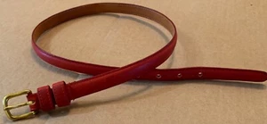 Coach 2809 RED REAL LEATHER 3/4" SKINNY DRESS CASUAL WOMEN'S BELT Sz 30” / 75cm - Picture 1 of 7