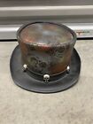 Voodoo Hatters LEATHER HAT STEAMPUNK Skulls And Roses W/ Leather Hat Band