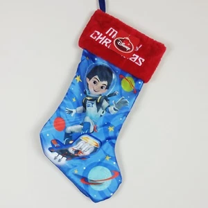 Disney Junior Christmas Stocking Miles from Tomorrowland Cartoon Blue & Red 20" - Picture 1 of 3