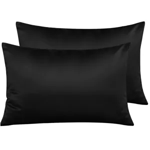 Funda de almohada satinada sedosa para piel y cabello con cremallera paquete de 2 ropa de cama NTBAY - Imagen 1 de 60