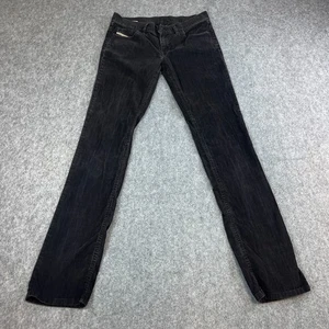 Diesel Damen Jeans Straight Cord 31 34 UK 12 Schwarz Low Rise Stretch Liv - Bild 1 von 12