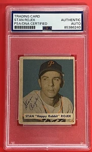 1949 Bowman #135 STAN "Happy Rabbit" ROJEK PSA/DNA Certified Authentic AUTO - Picture 1 of 5