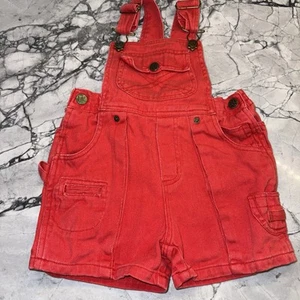 Happy Kids 4T Vintage Shortall Overalls Red - Picture 1 of 3