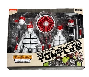 NECA TMNT Teenage Mutant Ninja Turtles 2 Pack Eastman Lairds FIRST Black White - Picture 1 of 2