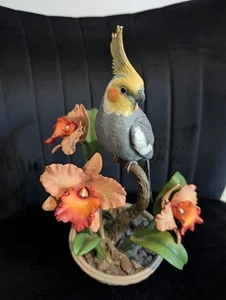 Bob Huge Danbury Mint Joyful Companion Cockatiel Figurine 10” Bird - Picture 1 of 10