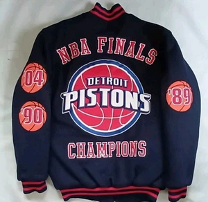 VTG NBA BY G III SPORTSWEAR DETROIT PISTONS NBA FINALS CHAMPIONS JACKET SIZE S - Picture 1 of 9