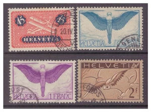 Switzerland 1923 AIR 45c, 65c, 1f, 2f Used SG323, 325a, 327a, 328a - Picture 1 of 1