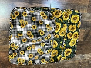 Vintage Sunflower Placemats Set Of , 12X15, Reversible, Excellent - Picture 1 of 4