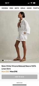 Reiss Winona Linen Shirt 10 New - Picture 1 of 8